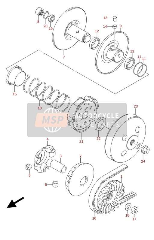 Suzuki UH125A BURGMAN 2019 Transmission (1) pour un 2019 Suzuki UH125A BURGMAN